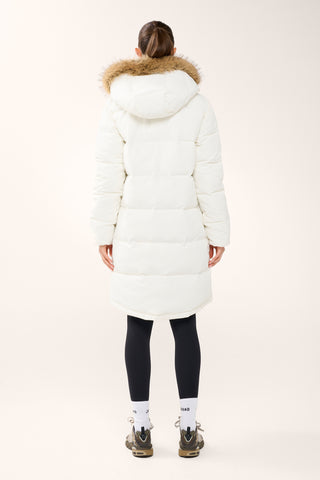 GLOW KNEE-LINE PUFFER JACKET OFF WHITE