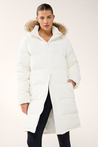 GLOW KNEE-LINE PUFFER JACKET OFF WHITE