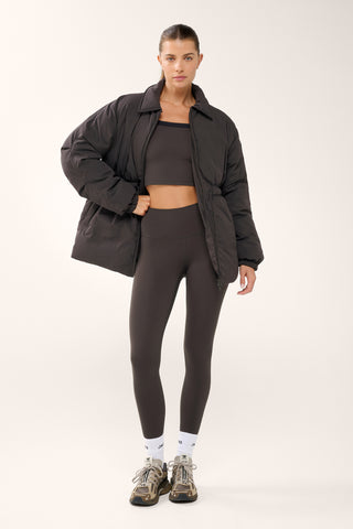 GREENWICH MID-LINE PUFFER JACKET COFFEE BEAN