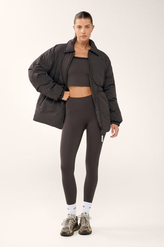 GREENWICH MID-LINE PUFFER JACKET COFFEE BEAN