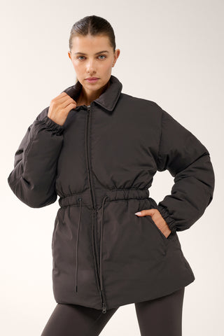 GREENWICH MID-LINE PUFFER JACKET COFFEE BEAN