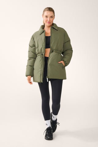 GREENWICH MID-LINE PUFFER JACKET KHAKI