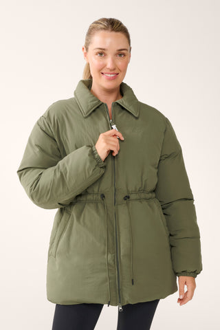 GREENWICH MID-LINE PUFFER JACKET KHAKI