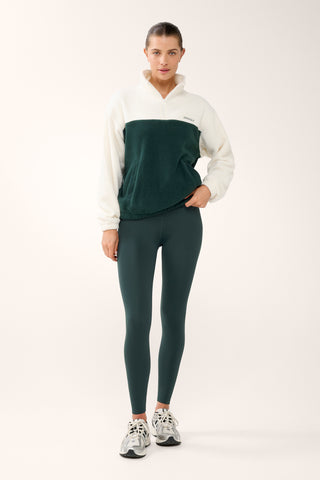 TERRAIN TWO-TONE HALF-ZIP THERMAFLEECE SWEATER PINE GREEN
