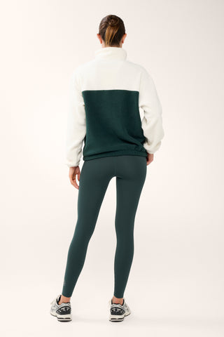 TERRAIN TWO-TONE HALF-ZIP THERMAFLEECE SWEATER PINE GREEN