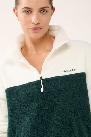 TERRAIN TWO-TONE HALF-ZIP THERMAFLEECE SWEATER PINE GREEN