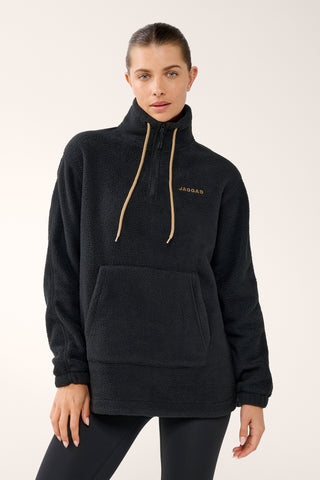 TERRAIN KANGA POCKET HALF-ZIP THERMAFLEECE SWEATER BLACK