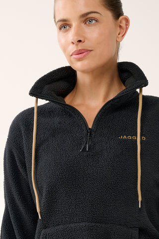 TERRAIN KANGA POCKET HALF-ZIP THERMAFLEECE SWEATER BLACK