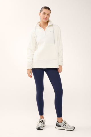 TERRAIN KANGA POCKET HALF-ZIP THERMAFLEECE SWEATER SWAN WHITE