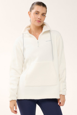 TERRAIN KANGA POCKET HALF-ZIP THERMAFLEECE SWEATER SWAN WHITE
