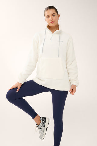 TERRAIN KANGA POCKET HALF-ZIP THERMAFLEECE SWEATER SWAN WHITE