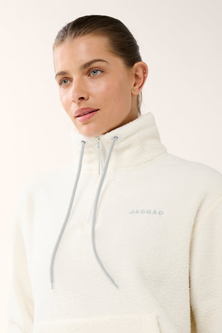 TERRAIN KANGA POCKET HALF-ZIP THERMAFLEECE SWEATER SWAN WHITE