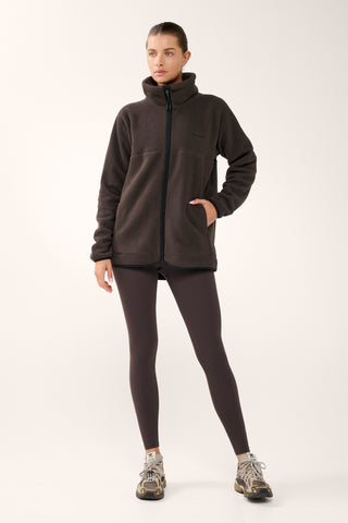 TERRAIN BOXY ZIP-THROUGH THERMAFLEECE JACKET COFFEE BEAN