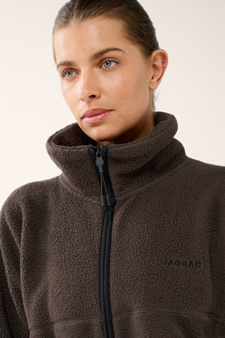 TERRAIN BOXY ZIP-THROUGH THERMAFLEECE JACKET COFFEE BEAN