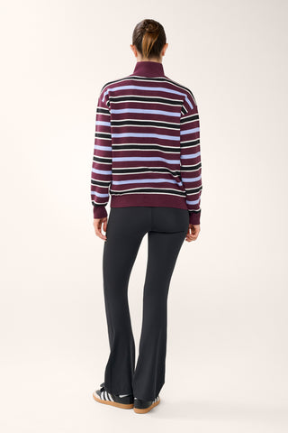 MIAMI HALF-ZIP KNIT SWEATER CHERRY STRIPE