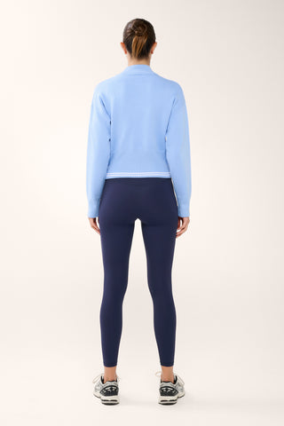 BLAZE ZIP-THROUGH KNIT BOMBER CORNFLOWER BLUE