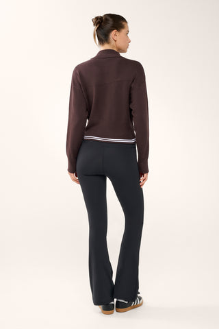 BLAZE ZIP-THROUGH KNIT BOMBER COFFEE BEAN