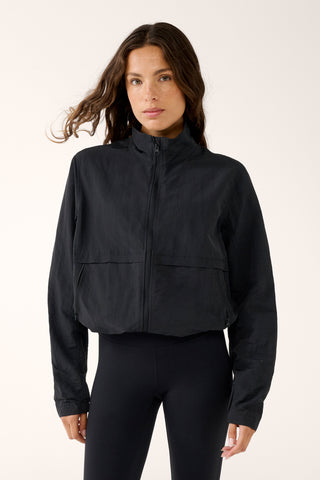 SOHO ZIP-THROUGH SPRAY JACKET BLACK