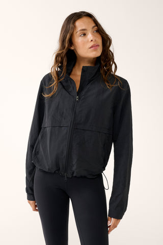 SOHO ZIP-THROUGH SPRAY JACKET BLACK