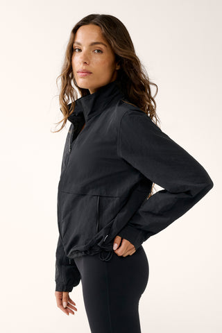 SOHO ZIP-THROUGH SPRAY JACKET BLACK
