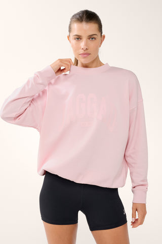 COLLEGIATE SIGNATURE SWEATER BARELY PINK