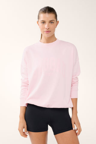 COLLEGIATE SIGNATURE SWEATER BARELY PINK
