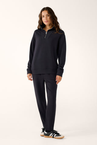 SOHO HALF-ZIP BOXY SWEATER BLACK