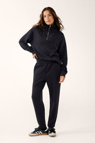 SOHO HALF-ZIP BOXY SWEATER BLACK