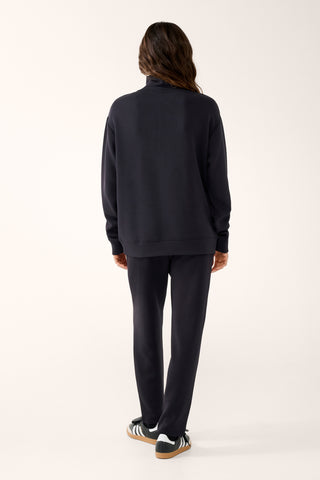 SOHO HALF-ZIP BOXY SWEATER BLACK
