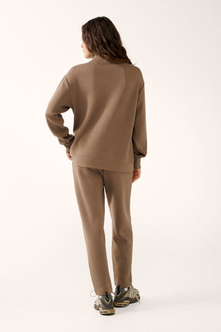 SOHO HALF-ZIP BOXY SWEATER COCOA