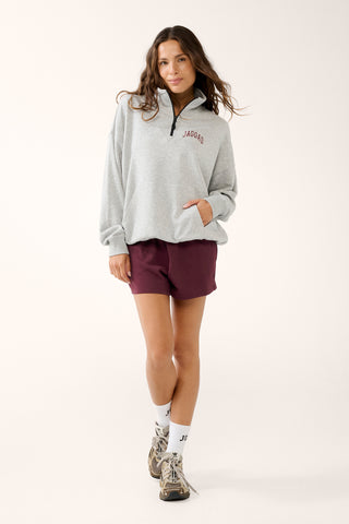 LOVE CLUB HALF-ZIP SIGNATURE SWEATER GREY MARLE