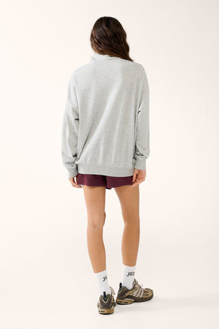 LOVE CLUB HALF-ZIP SIGNATURE SWEATER GREY MARLE