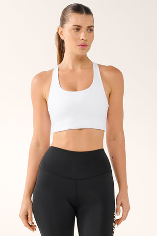 IMPACT ADJUSTABLE HIGH SUPPORT CROP BRA WHITE