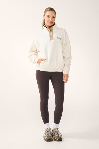 SUMMIT SNAP-NECK THERMAFLEECE SWEATER SWAN WHITE