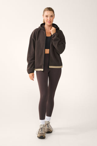 SUMMIT ZIP-THROUGH THERMAFLEECE HOODIE COFFEE BEAN