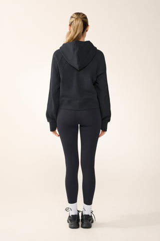 ESSENTIAL ZIP-THROUGH DELUXE HOODIE BLACK