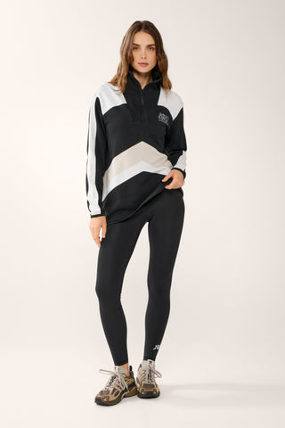 ASTOR LONGLINE HALF-ZIP SWEATER BLACK