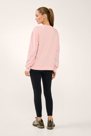 COLLEGE BOXY SWEATER CHALK PINK