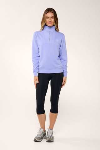 COLLEGE ZIP-NECK CLASSIC SWEATER CORNFLOWER BLUE