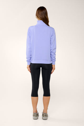 COLLEGE ZIP-NECK CLASSIC SWEATER CORNFLOWER BLUE