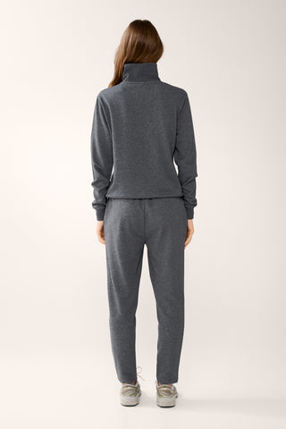 COLLEGE ZIP-NECK CLASSIC SWEATER CHARCOAL MARLE