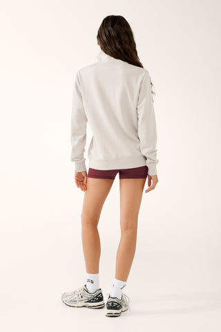 COLLEGE ZIP-NECK CLASSIC SWEATER STONE