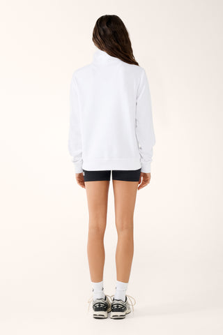 COLLEGE ZIP-NECK CLASSIC SWEATER WHITE