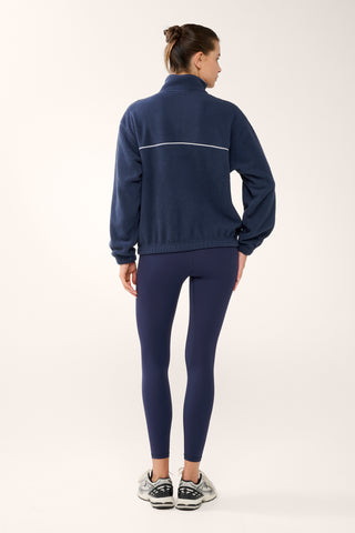 TERRAIN PIPED HALF-ZIP THERMAFLEECE SWEATER DARK NAVY