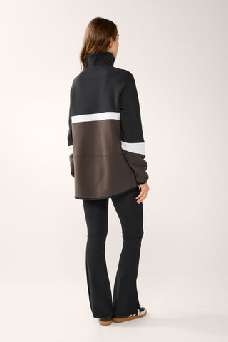 REFORM LONGLINE HALF-ZIP SWEATER ESPRESSO