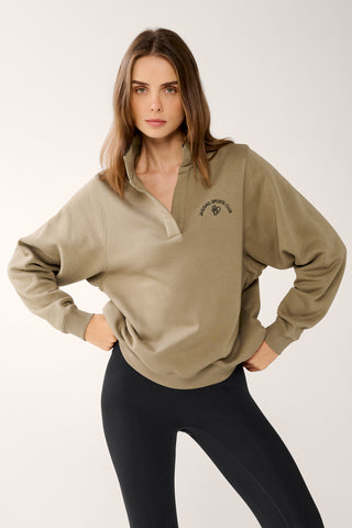 CENTERED COLLARED SWEATER OAK BROWN