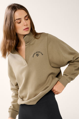 CENTERED COLLARED SWEATER OAK BROWN