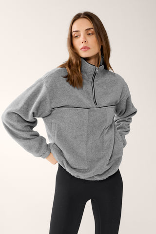 CENTERED HALF-ZIP THERMALITE SWEATER CHARCOAL