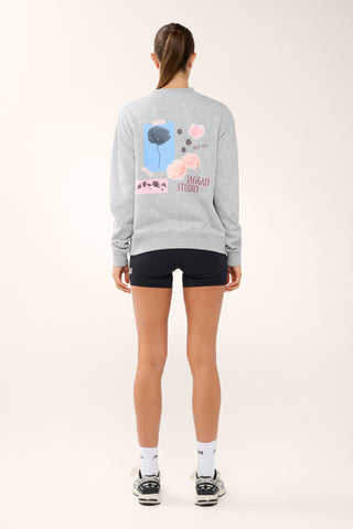 COLLAGE BOXY SWEATER GREY MARLE