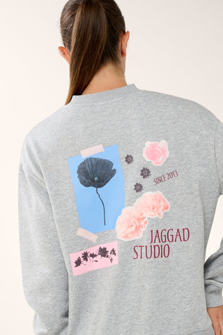 COLLAGE BOXY SWEATER GREY MARLE